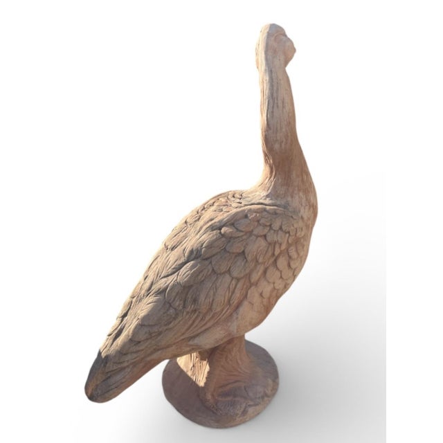 2000 - 2009 Vintage Terracotta-Style Standing Goose Garden Statue For Sale - Image 5 of 9