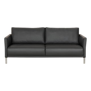 Cara Leather Two-Seater Dark Grey Sofa from Rolf Benz For Sale