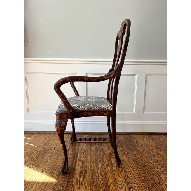 19th Century 19th century Dutch Marquetry Chair For Sale - Image 5 of 8