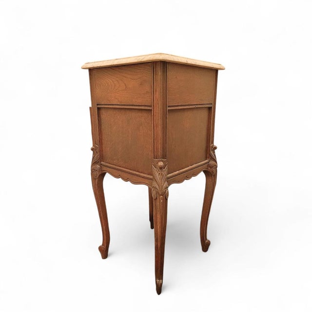 Metal Louis XV French Wooden Bedside Table with Marble Top, 1920s For Sale - Image 7 of 18