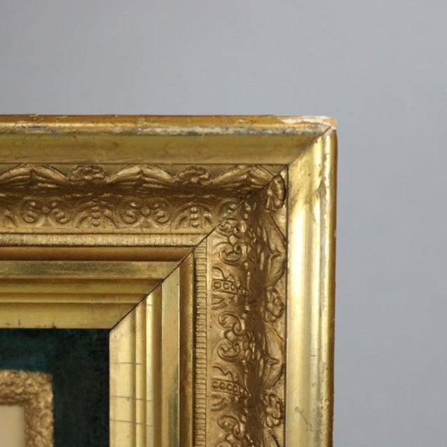 Gold Deep First Finish Giltwood Deep Frames With Child Portrait Prints C1880 - Set of 2 For Sale - Image 8 of 18