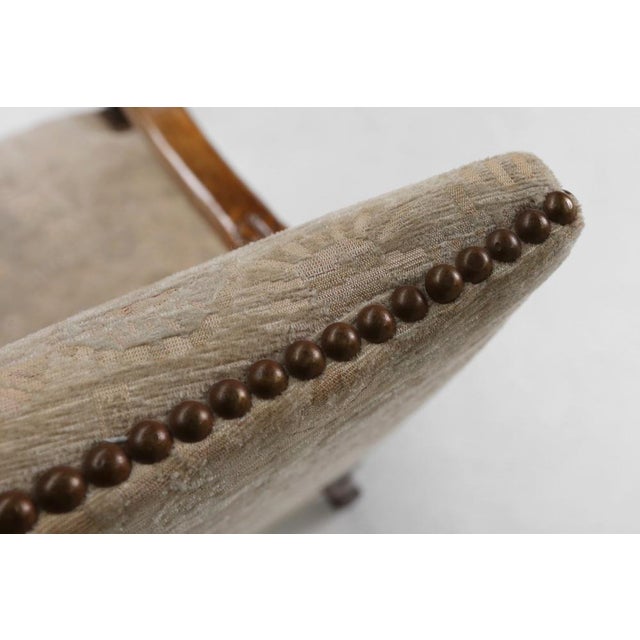 Beige 19th Century Renaissance Throne Armchair, 1850s For Sale - Image 8 of 14