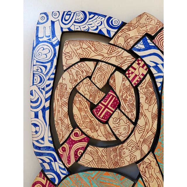 Rustic 1990 Charles Greeley Santa Fe Carved Wood Wall Sculpture For Sale - Image 3 of 12