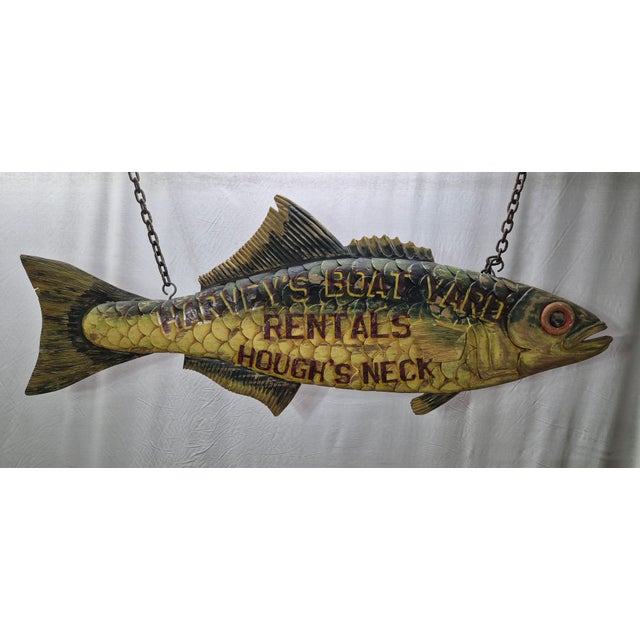 Early 21st Century Harvey's Boat Yard Carved Trade Sign For Sale - Image 5 of 12