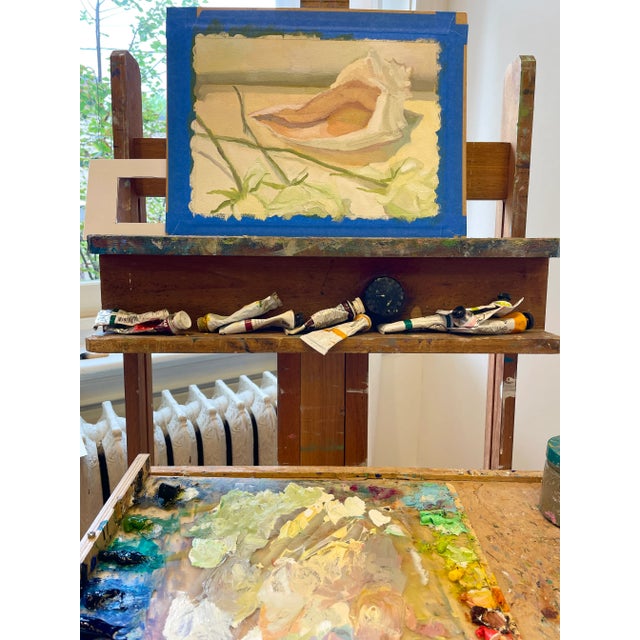 Michelle Farro Shell and Flowers Still Life Painting by Michelle Farro For Sale - Image 4 of 8