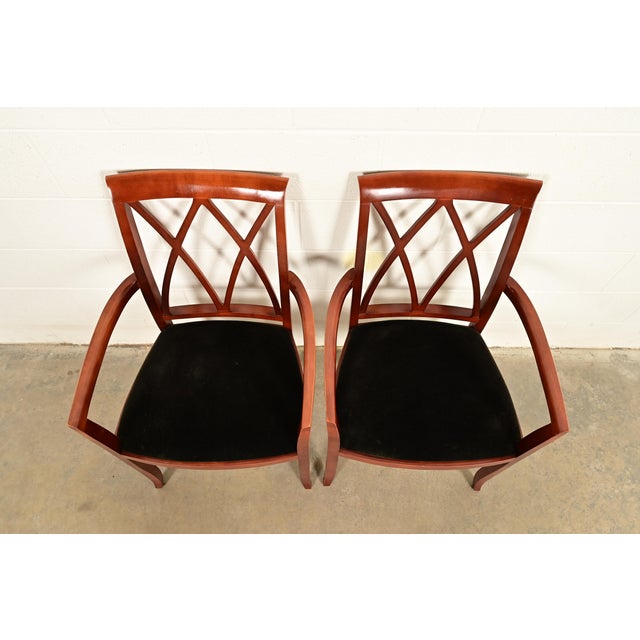 Bernhardt Regency Carved Mahogany Armchairs | Pair For Sale In South Bend - Image 6 of 16