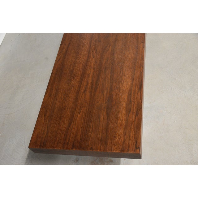 Wood 1960s Walnut MCM 60” Coffee Table For Sale - Image 7 of 7