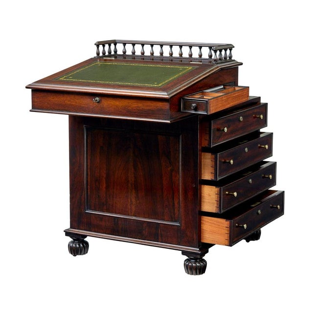 Davenport Writing Desk, 1840 For Sale - Image 4 of 11