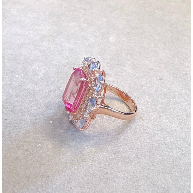 Classic Italian Bochic "Capri" Ruby & Tanzanite Ring Set In 18K Gold & Silver For Sale - Image 17 of 18