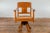 Midcentury Wooden Swivel Chair with Woven Rattan Seat and Quadripod Base For Sale - Image 9 of 12