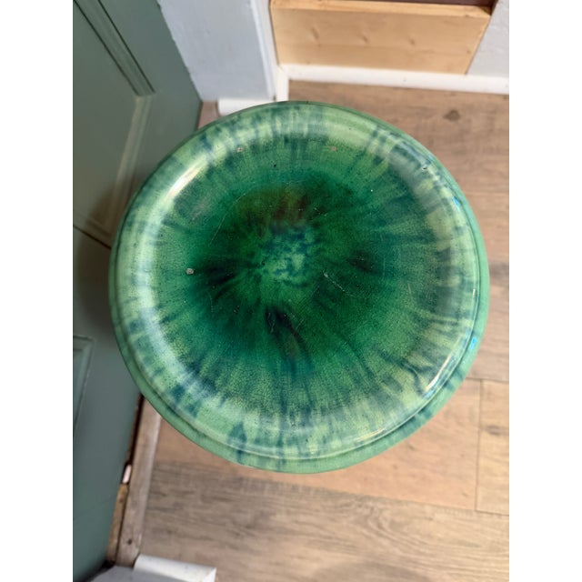 Monumental Antique Weller Pottery Blended Majolica Jardiniere & Pedestal Set For Sale - Image 11 of 14