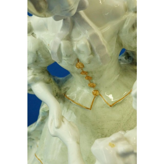 19th Century Art Nouveau Ceramic Sculpture of Dancing Girl & Mother by F. Gruber for Goldscheider, Austria For Sale - Image 12 of 18