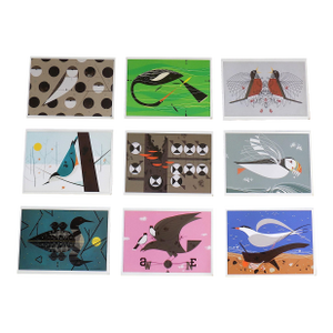 Vintage Charley Harper Diminutive Modernist Abstracted Bird Lithographs - Set of 9