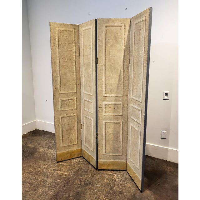 French Jacques Lamy Neo Classical Trompes l'Oeil Folding Screen For Sale - Image 3 of 7
