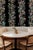 Black Mahjong Floral Stripe Grasscloth Wallpaper by House Party | Blank Black | 6 Yards For Sale - Image 8 of 8