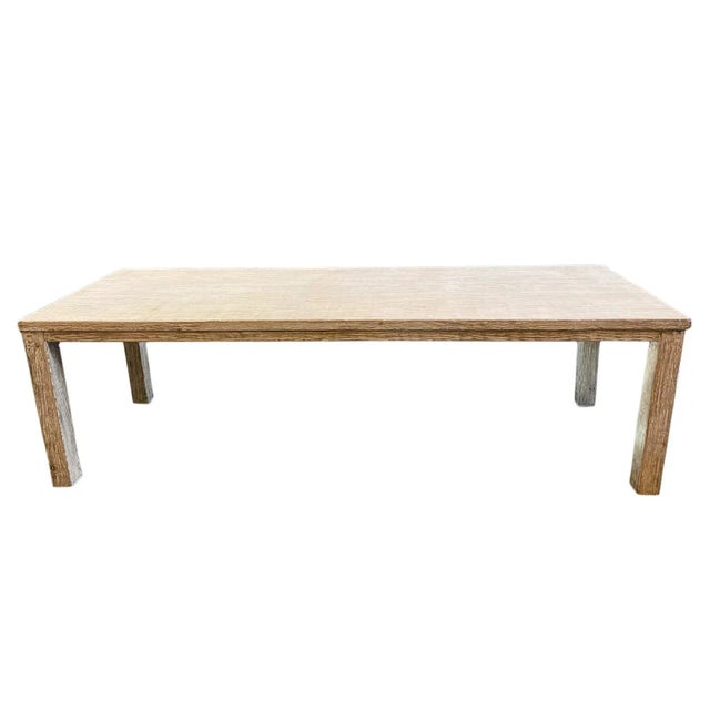 Wood Weathered White Vintage Dining Table For Sale - Image 7 of 7