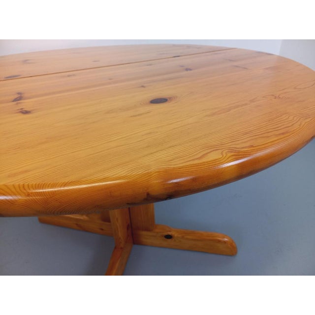 Round Extendable Pine Table, 1970s For Sale - Image 9 of 18