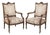 Pair of 19th Century French Louis XVI Carved Walnut Armchairs ~ Fauteuils For Sale