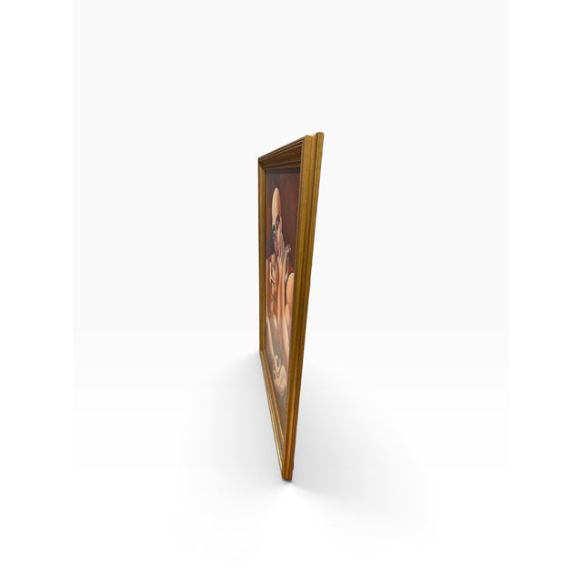 Late 20th Century Late 20th Century Yuroz Cubist Figural Painting of Embracing Couple in Gilt Frame For Sale - Image 5 of 8