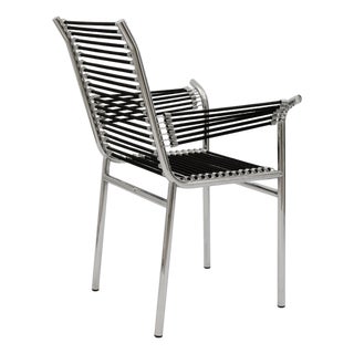 Pair of Rene Herbst Highback Sandow Cord Chairs For Sale