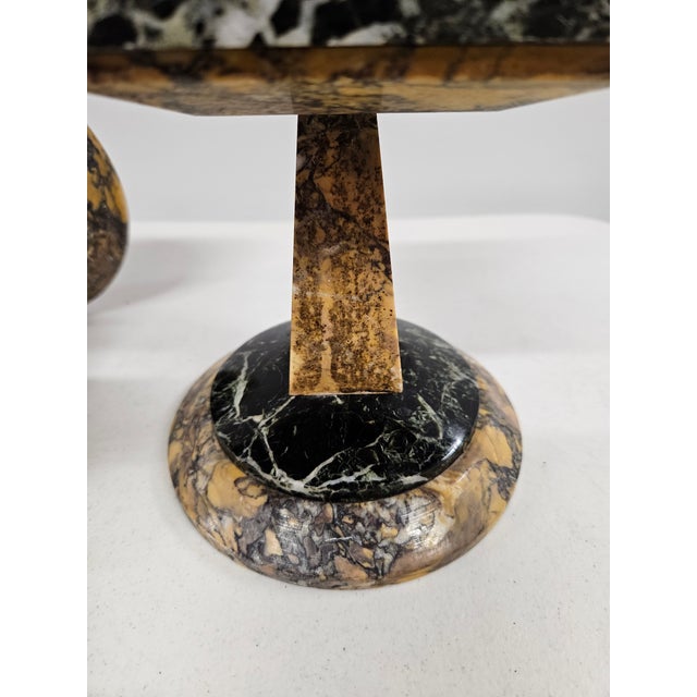 French Art Deco Marble Garniture Mantle Pedestals For Sale - Image 14 of 16