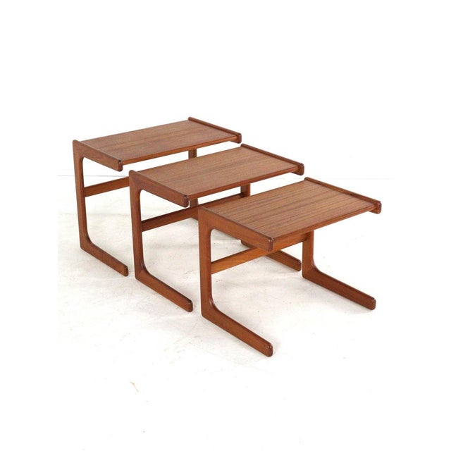Brown Nesting Tables from Salin Nyborg, Denmark, 1960s, Set of 3 For Sale - Image 8 of 18