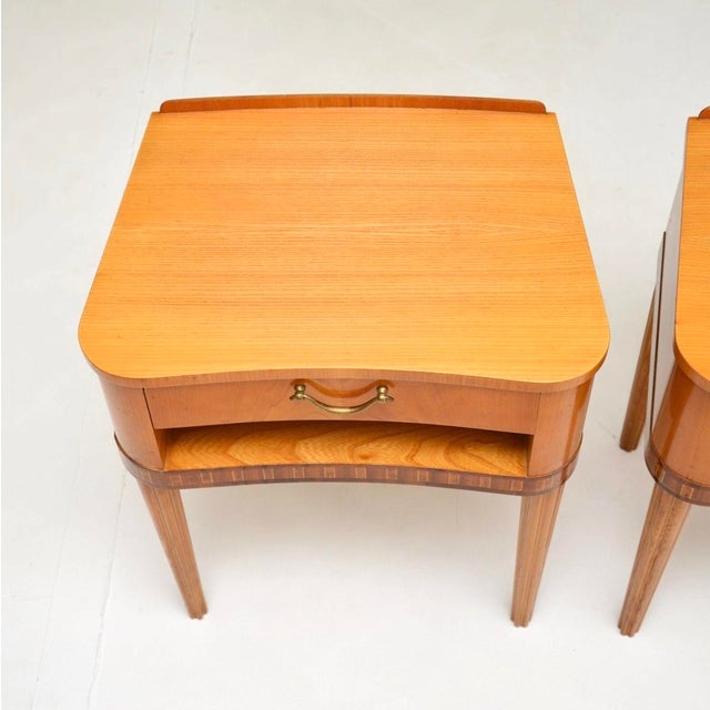 1950s Vintage Swedish Elm Bedside Tables, 1950s, Set of 2 For Sale - Image 5 of 11