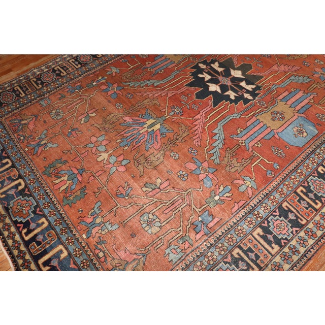 Antique Zabihi Collection Persian Heriz Rug For Sale - Image 12 of 12