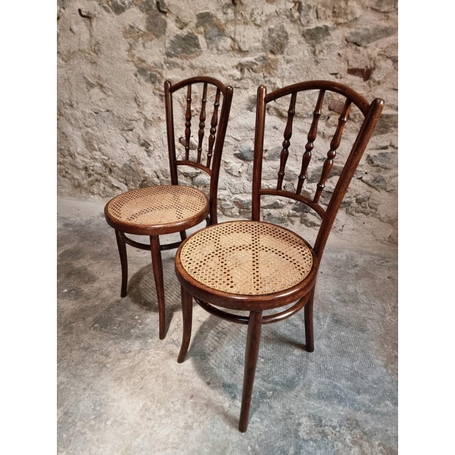 Wood Antique Vienna Bentwood Chairs by Jacob & Josef Kohn, Austria, 1930s, Set of 2 For Sale - Image 7 of 18