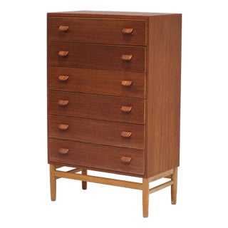 Tall Danish F17 Chest of Drawers in Teak by Poul M. Volther for FDB, 1950s For Sale