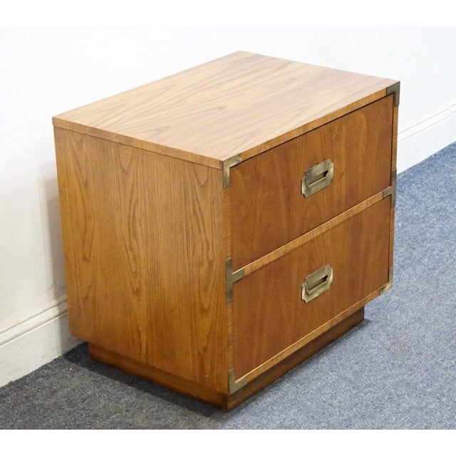 DIXIE FURNITURE Campaigner Collection Walnut 24" Two Drawer Nightstand 767-621 22.5" High 24" Wide 17" Deep We specialize...