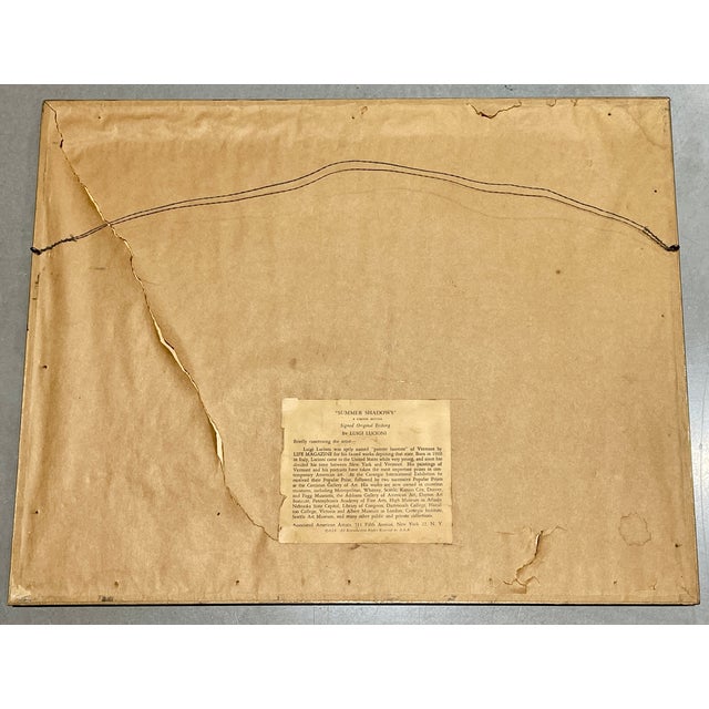 1940s Summer Shadows Framed Etching by Lucioni For Sale - Image 9 of 9