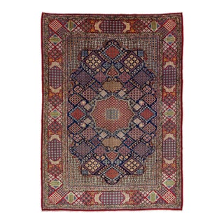 Room Size Persian Kashan Wool Rug With Allover Multicolor Design For Sale