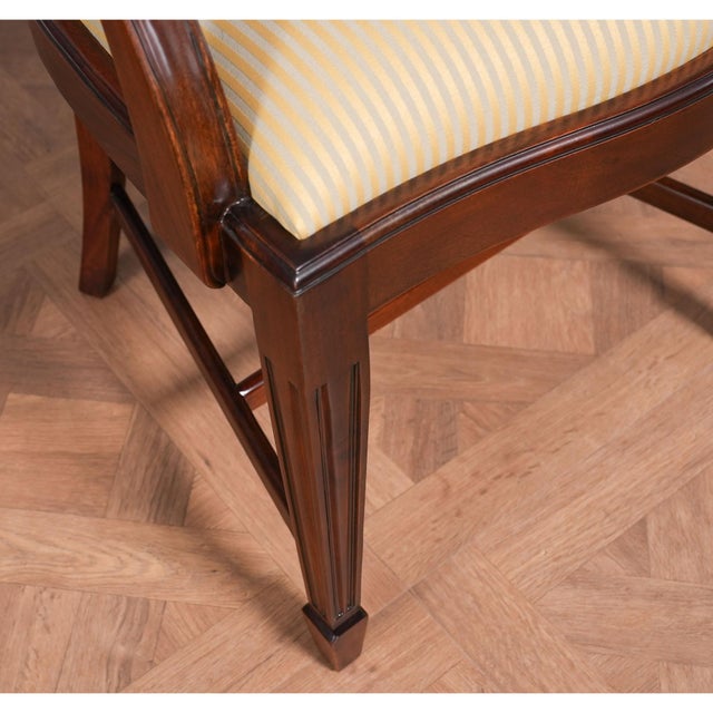 Wood Drape Carved Shield Back Chairs - Set of 10 For Sale - Image 7 of 14