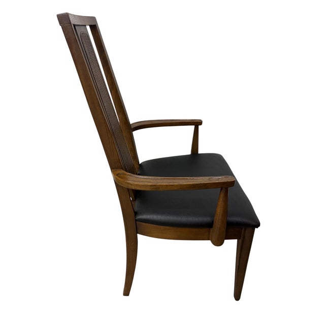 1970s Mid-Century Modern Walnut Cane Back Dining Chairs - Set of 6 For Sale - Image 5 of 9