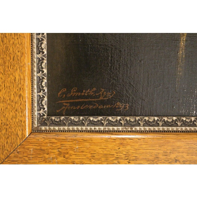 Textile Pair of Portraits Painted in Amsterdam in 1893 by C. Smith For Sale - Image 7 of 7