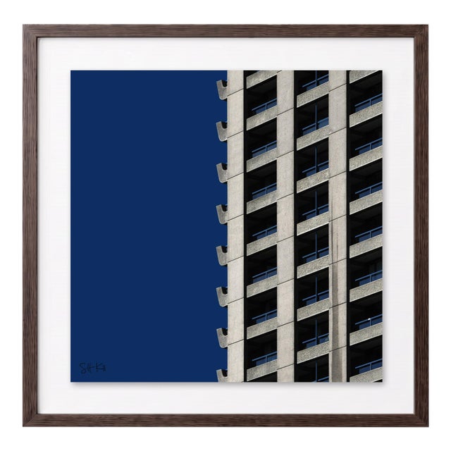 “Barbican 17” Giclee Archival Pigment Print 24x24 Framed in Walnut For Sale