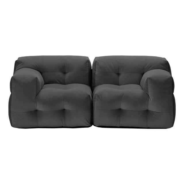 Not-a-Sofa Sofa in Dark Grey Velour from EMKO For Sale