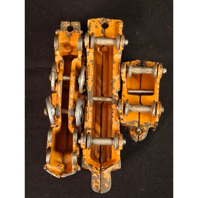 Antique Kilgore Cast Iron Train Set Orange Locomotive Coal Tender Passenger Car For Sale - Image 13 of 18