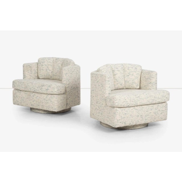Mid-Century Modern Pair of Hexagonal Swivel Lounge Chairs Attributed to Harvey Probber For Sale - Image 3 of 12