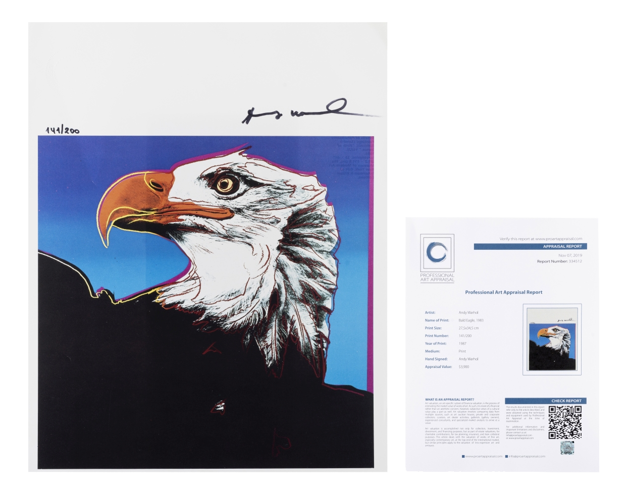 Andy Warhol, Bald Eagle 1983, 1987, Silkscreen Print | Chairish