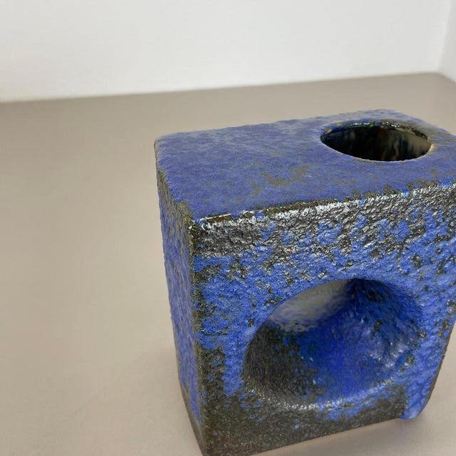 Ceramic Brutalist Cubic Hole Pottery Vase from Piet Vest Ceramics, 1970s For Sale - Image 7 of 18