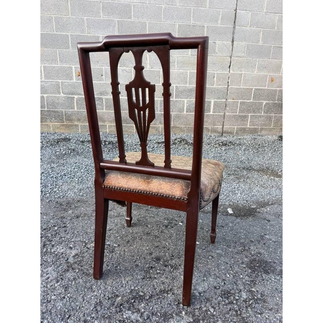 Brown Antique Federal Mahogany Square Shield-Back Side Chair For Sale - Image 8 of 16