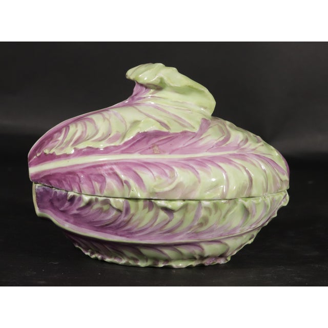 Meissen Porcelain Trompe l'Oeil Red Cabbage Box and Cover, Marcolini Period For Sale - Image 10 of 13