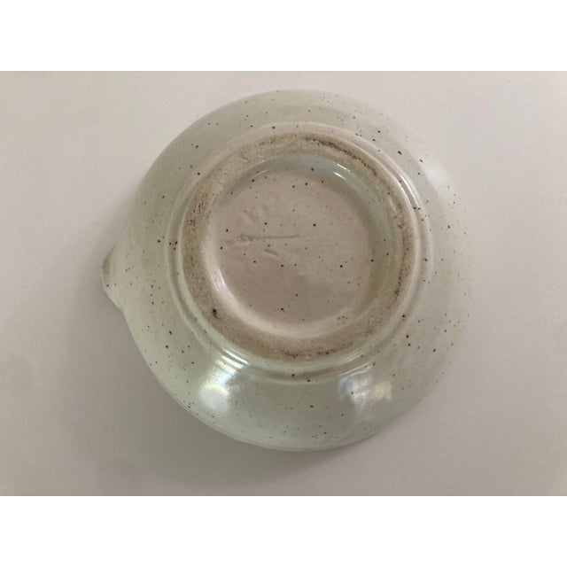1970s Vintage Hand Crafted Spouted Glazed Ceramic Bowl For Sale - Image 5 of 8