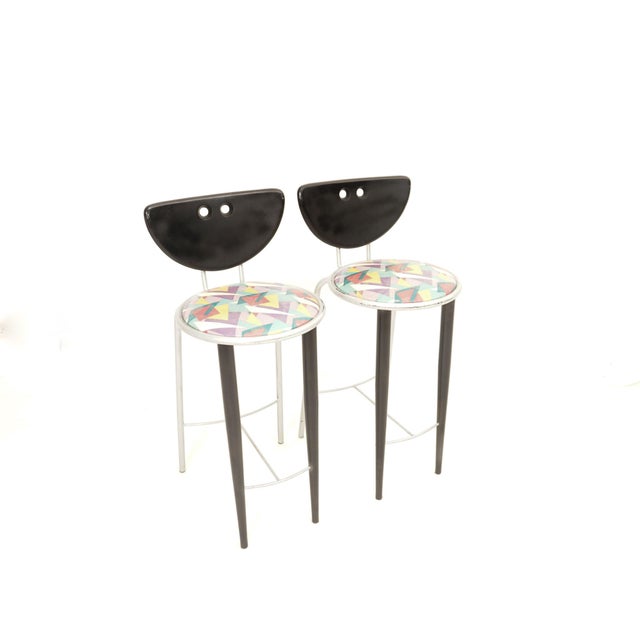 1980s Bauhaus Bar Stools, 1980s, Set of 2 For Sale - Image 5 of 6