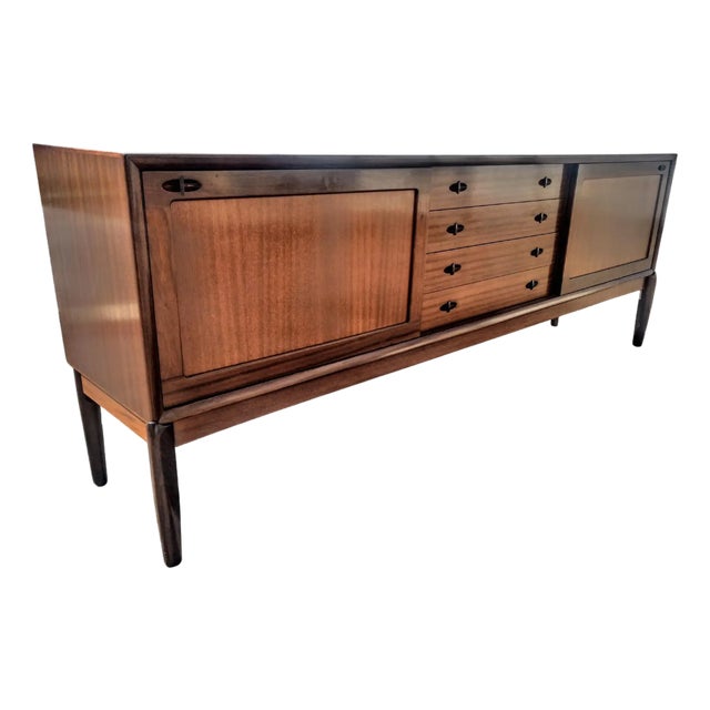 Vintage Midi Century Ribbon Mahogany Bramin Mobler Sideboard For Sale