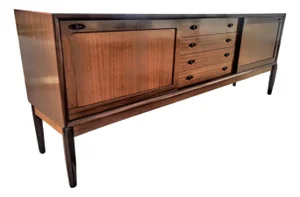 Vintage Midi Century Ribbon Mahogany Bramin Mobler Sideboard