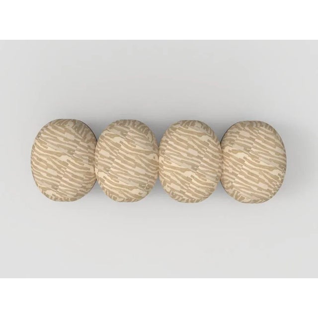 Hygge Bench in Intargia Buff Fabric and Smoked Oak by Saccal Design House for Collector For Sale - Image 4 of 5