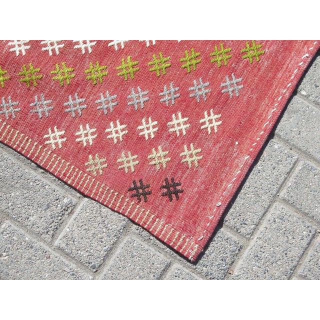 Embroidered Modern Kilim Rug - 61"x136" For Sale - Image 10 of 12